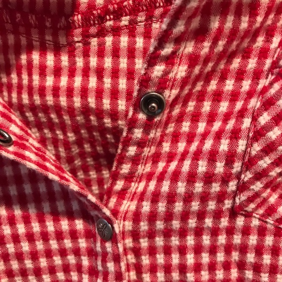 SALE Gingham red snap button down top! - Picture 2 of 4